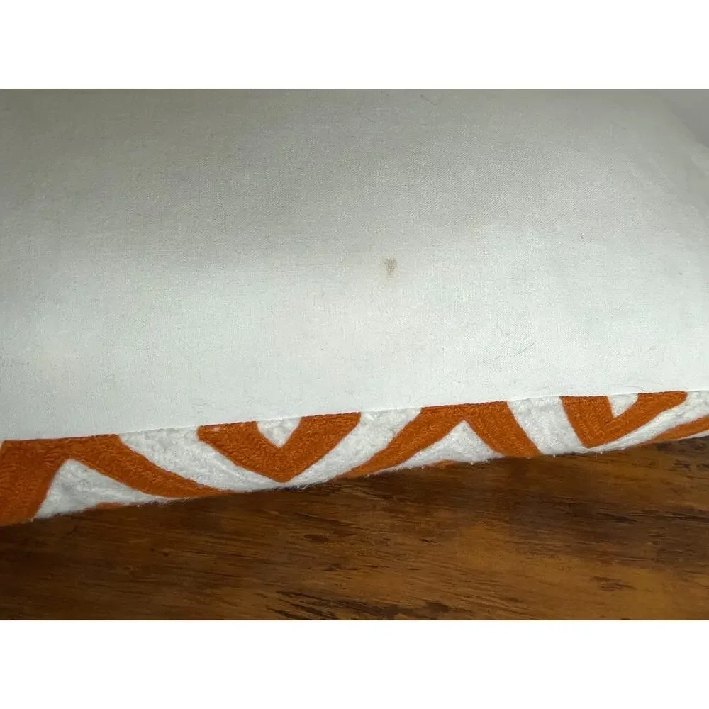 Pottery Barn Embroidered Chevron Lumbar Throw Pillow 16